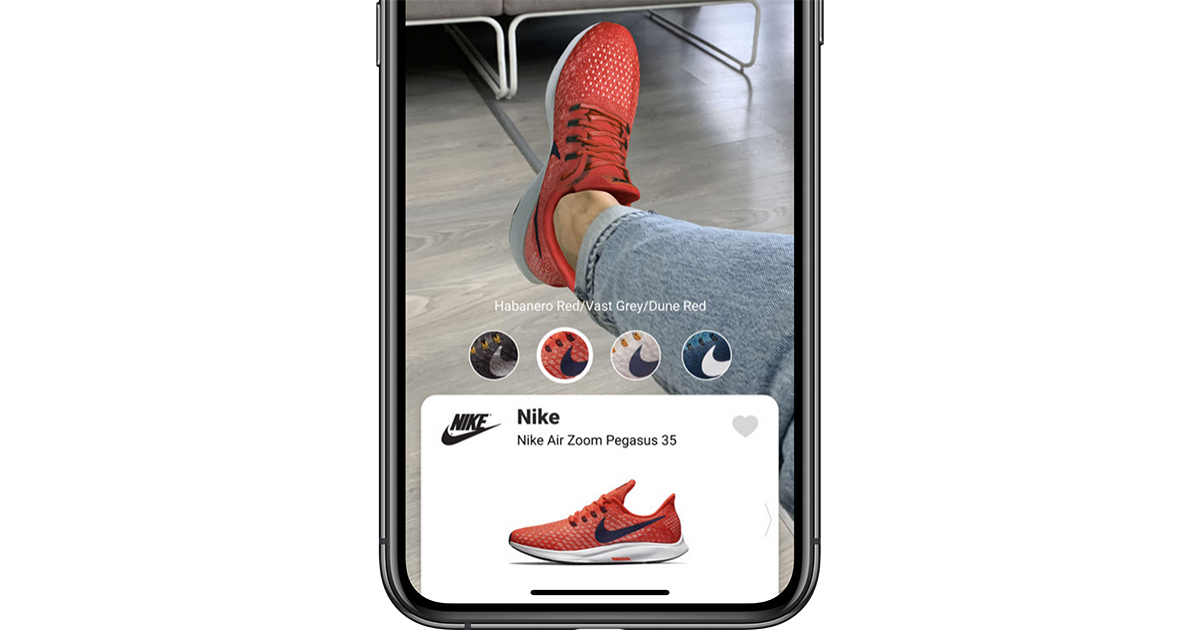 Dette er hva den utvidede virkeligheten er verdt: prøv på joggesko fra din iPhone med denne appen