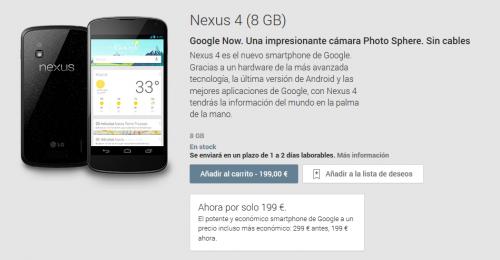Bilde - Nexus 4 synker pris â‚¬ 100