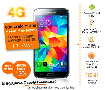 Bilde - Samsung Galaxy S5 er pÃ¥ salg 11. april: Orange har det allerede